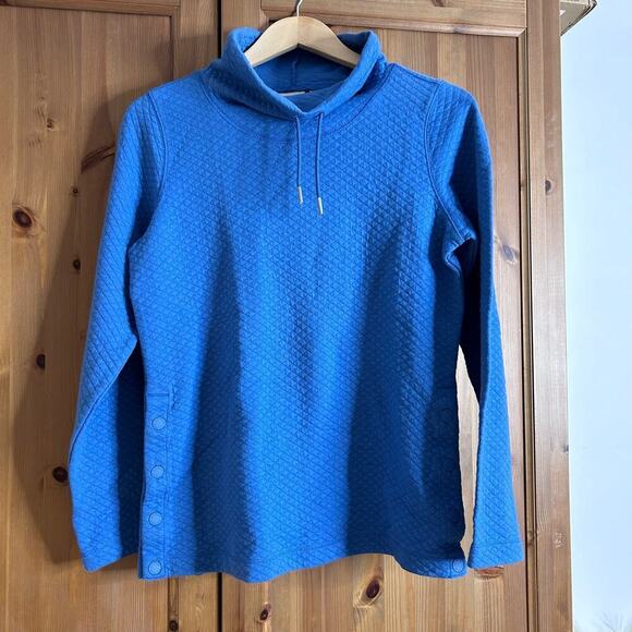 L.L. Bean Women's SoftLight Quilted Top Funnelneck Pullover XS Blue Outdoors - Picture 3 of 10